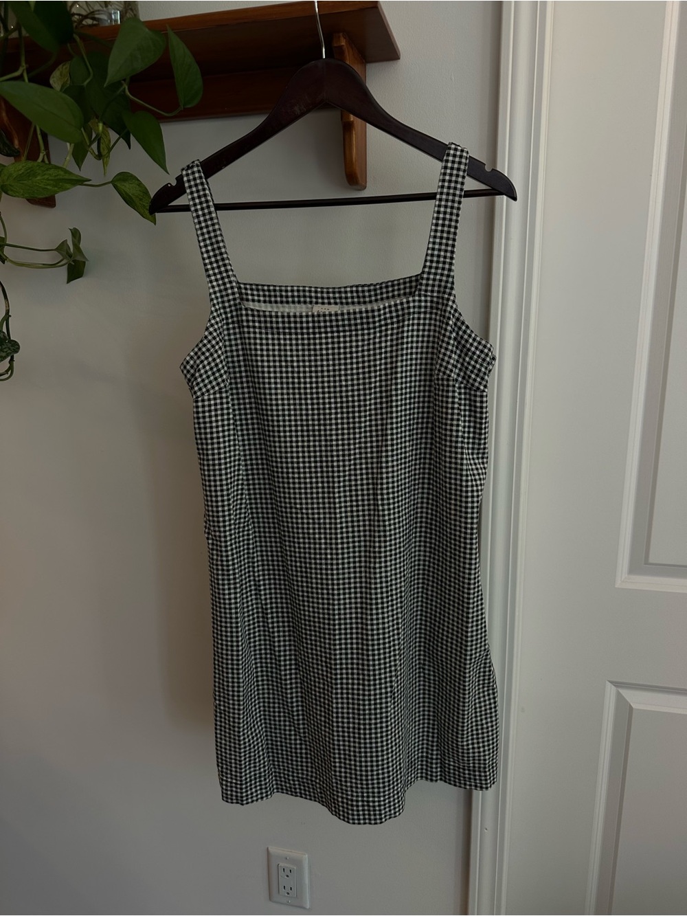 Black & White Gingham Square-Neck Sundress